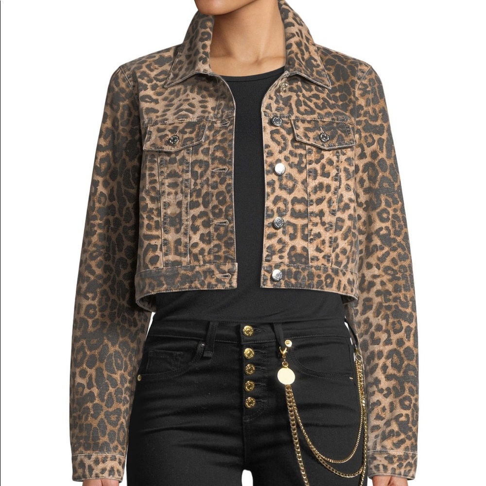 Veronica Beard Leopard Print Jean Jacket